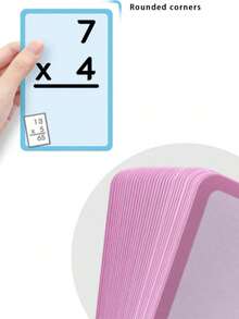 1/4 Set Math Flashcards, 36 Cards/Set, Includes Addition, Subtraction, Multiplication, Division, Rounded Corners, Reusable Learning Cards, Erasable, Multicolor, Portable, Suitable For Addition, Subtraction, Multiplication, Division Practice, Math Games, Teaching Aid, Back To School Stationery, Teacher Gift - Multi-color - View 9