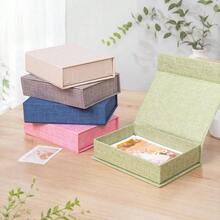 Magnetic Fabric Storage Box, Suitable For Photo Albums, Letters And Small Items, Decorated In Book Shape, Can Store Jewelry, Watches, Handmade Crafts, Durable Desktop Organizer Box, Suitable For Living Room And Study - Multicolor - View 7