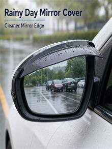 Car Rearview Mirror Rain Guards, Adhesive Visors For Clear Driving - Default - View 4