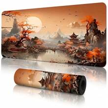 Traditional Chinese Landscape Painting Pattern Extra Long Gaming Mouse Pad & Desk Mat Set, Non-Slip Durable Rubber Base, Smooth Surface, Suitable For Computer Laptop Office Home, Abstract Art Decor, Back To School Supplies - A - View 10