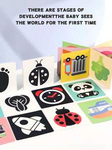 Black & White Flash Cards For Newborns, Visual Stimulation Cards For 0-36 Months Babies, Colorful Tracking Cards, Educational Cognitive Cards - Multicolor - View 5