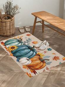 1/2pcs Thanksgiving Pumpkin Pattern, Vintage Diatomaceous Earth Mat, Super Absorbent, Non-Slip, Perfect For Bathroom, Kitchen And Dining Room, Quick Drying, Perfect Gift For Home Decor And Bathroom Mat, Thanksgiving Holiday Gift! - Multicolor - View 8