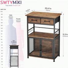 Coffee Bar Cabinet With Drawer - Coffee Stand Station With Removable Hooks, Buffet Cabinet Coffee Maker Or Microwave, Kitchen Bar Table Storage Organizer (Espresso, 20.47" X 13.78"X31. 3") - Espresso - View 2