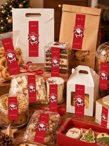 40 pcs Tag Hadiah Natal Sinterklas, Label Kemasan Makanan Meriah untuk Kue Kering, Permen, Kotak Bakery, Souvenir Pesta, Pembungkus Kado Hari Raya - MultiWarna - View 5