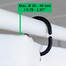 Set Of 24 Plastic Shower Curtain Hooks In Black, Inner Size 4.6 X 2.9 Cm, C‑Ring Fasteners For Hanging Shower Curtains - 24 Pcs - View 5