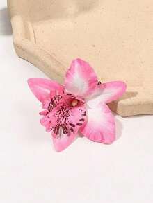 1/2pcs Rose Pink Gradient Floral Hair Clips, Women's Elegant Tie-Dye Side Hair Clips, Suitable For Beach And Daily Wear - Multicolor - View 6
