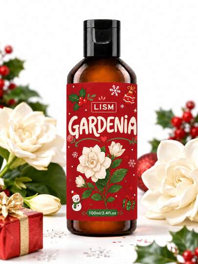 100ml Christmas Gardenia Essential Oil, Aromatherapy Candle, Warm Scent, Autumn/Winter Gift, Car Fragrance, Suitable For Diffuser/Humidifier, Long-Lasting Fragrance, Halloween Pumpkin, Holiday Gift