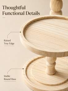 1pc Minimalist Round Solid Wood Coffee Side Table, Tea Table, Portable Multi-Functional Storage Wooden Table, Service Table For Candle Holder, Plant Stand, Suitable For Living Room, Bedroom, Sofa Side, Coffee Corner, Balcony, Garden, Fits Various Home Decor Styles - Multicolor - View 2