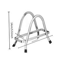 1pc/2pcs 2 Styles Available, Adjustable Thickness Cutting Board Rack, Vertical Countertop Cutting Board & Pot Lid Holder, Kitchen Storage Rack, Cutting Board Drain Rack, Daily Home Essential, Kitchen Helper - Silver - View 3