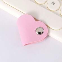 1pc Mixed Color Heart-Shaped Data Cable Storage Box, Earphone Cable Winder Storage Box, PU Leather Cable Organizer, Unisex Gift, Anti-Loss Cable Winder, Bohemian Style, Recommended 1-2 Cables Per Box - Multicolor - View 12