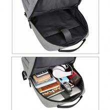 Mochila masculino feminina impermeável com USB cabe notebook - Preto - Visão 3