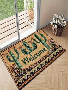 1pc Desert Cactus Pattern Bath Mat, Machine Washable, Suitable For Bathroom, Kitchen And Entryway, Daily Decoration, Creative Gift, Bathroom Mat, Cactus Design, Cactus Decor, Home Decor Carpet - B - View 2