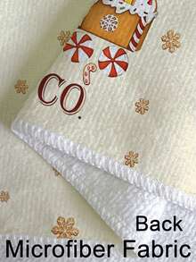 2pcs Christmas Gingerbread Sugar And Spice Print Kitchen Towels, Baking Company Cookie Design Dish Cloths, Suitable For Kitchen Cleaning & Christmas Decor - White - View 7