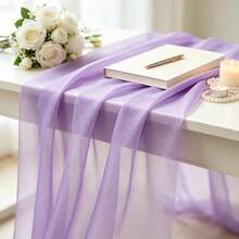 Shiny Transparent Glitter Organza Fabric, Lightweight Transparent Crystal Organza, Suitable For Wedding Decoration, Dresses, Party Backdrop And DIY Handicrafts - Purple - View 3