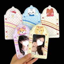 1pc Cute Polka Dot Bear Series Card Holder, Polka Dot Bear Star Card Clip, K-Pop Animal Image Photo Card Protective Sleeve, FEINIBOOK, Idol Photo Card Storage, Concert Support, PU Material, Suitable For 3-3.5 Inch Mini Photo Cards, Photo Cards, Korean Idol Small Card Storage, Can Be Used As Keychain, Bag Pendant, Etc. - Card Sleeve - View 2