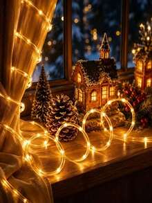 Christmas LED String Lights, 50/100/200 Star Configuration Options, USB Interface, 8 Different Modes. Fairy LED Tube Lights, 8-Mode Rope Decorative Lights, IPX4 Garden Tree Party Decorative Rope Fairy Lights, Bendable And Wrappable Decorations | Pool Steps, Hallways, Stair Handrails, Yard Tree Stumps | Holiday Lighting Display, Halloween Decoration, Perfect For Decorating Your Pool, Yard Or Camping Activities During Halloween And Thanksgiving - USB Tube Light - View 8