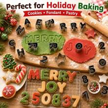 1 Set Of Stainless Steel Lettering Cake Decoration Mold Sets, Cookie Cutter (Letters A-Z+ Numbers 0-9+ Symbols), Mini Fondant Cookie And Pastry Cutter, Suitable For Cake Decoration, DIY Baking, Christmas Cookies And Holiday Party Dessert Decoration. - View 7