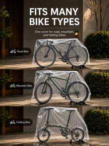 1/3/5/10pcs Road Vehicle Protective Cover, High Transparency Material Doesn't Block Color, Elastic Closure Quick Wear, Fits Road Vehicles, Mountain Bikes And Various Cycling Gear, Portable Transparent Bicycle Cover - Bicycle Transparent Cover - View 5