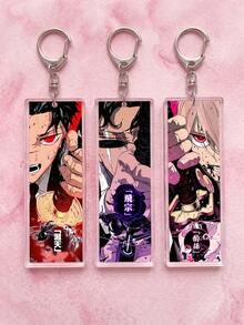 1Pc/3Pcs Kagurabachi Theme Acrylic Keychains, Featuring "Enten", "Tobimune" And "Kumeyuri" Demon Blades And Character Close-Up Designs, Fashionable Bag Charm, Suitable For: Back To School, Gift For Anime Fans, Exquisite Collection, All Seasons. - Multicolor - View 6