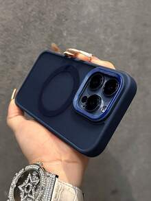VOUVI 鑽石鏡頭磨砂防震手機殼，相容 iPhone 18 17 16 15 14 13 12 11 Pro Max，相容 17 Air 16 15 14 Plus，中性高級手機殼配件 - 深藍色 - 查看 32