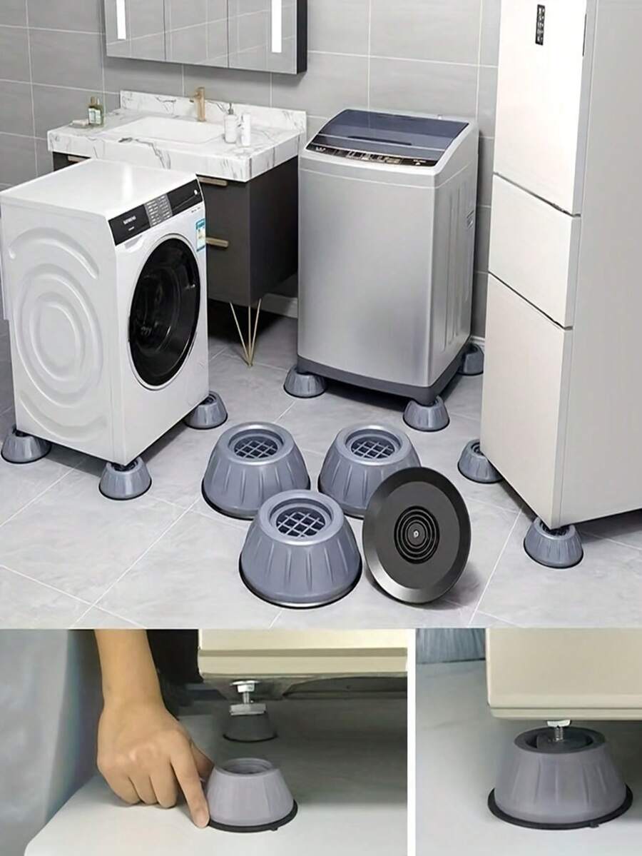 4pcs/8pcs/12pcs Washing Machine Base - Effectively Reduces Vibration During Operation, Lowers Noise, Non-Slip Design Enhances Stability