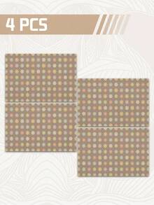 1/4p/6pcs,Colorful Floral Table Placemats,Faux Linen Polyester Material,Rectangular Table Mats,Washable,Suitable For Home Dinner,Coffee Table,Durable Kitchen And Dining Room Decor,Table Decoration Party And Scene Decor,Home Decor - Multicolor - View 8