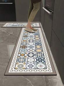1pc Colorful Mixed Pattern Kitchen Mat, 3.5mm Soft Rubber Material, Absorbent And Easy To Clean, Suitable For Hallway, Bathroom, Living Room, Outdoor Door Mat And Toilet, All-Season Use, Suitable For Various Holidays - Multicolor - View 11
