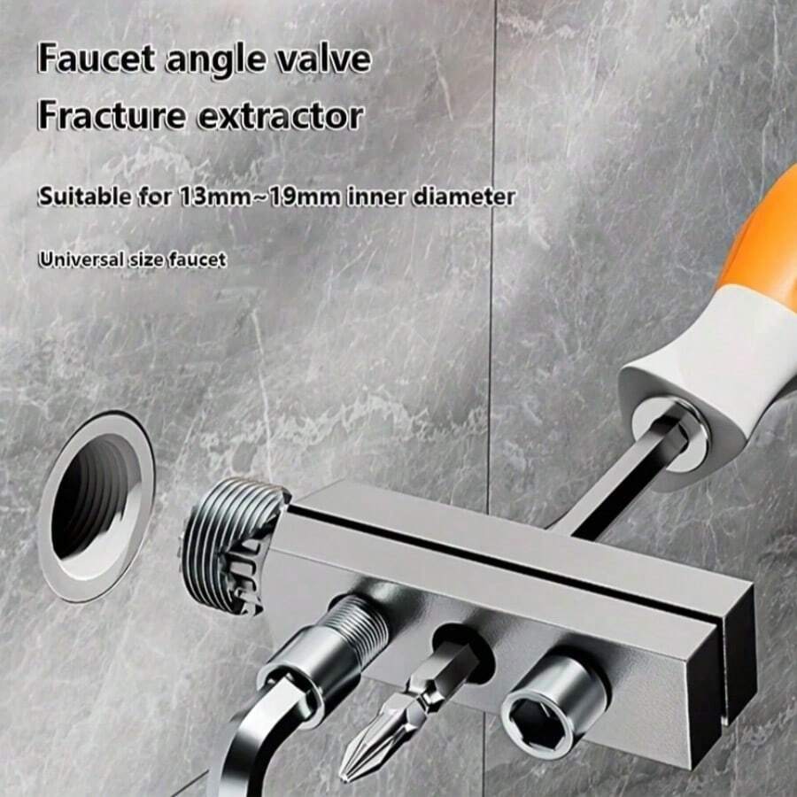 (1 Set) Broken Faucet Removal Tool, Stripped Screw Extractor, Broken Pipe Removal Tool, Pipe Extractor Set, Easy Screw Removal Set, Pipe Extractor Set, Broken Faucet Extractor