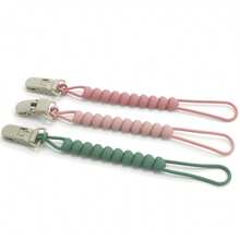 1pc Silicone Baby Bottle Strap Anti‑Lost Chain With Clip Universal Bottle Holder Lanyard For Infant Feeding - Multicolor - View 5