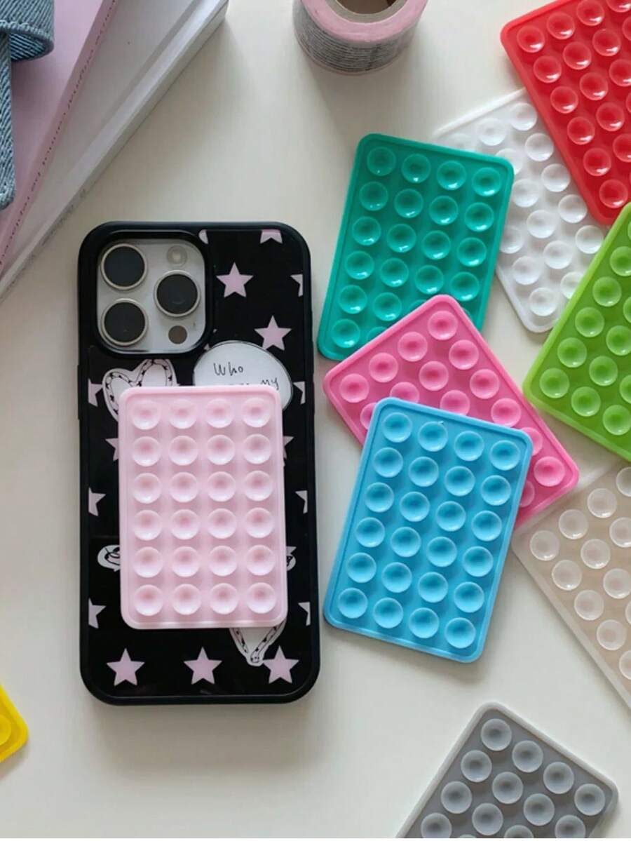 24pcs Double-Sided Suction Cup Holder, Multi-Function Silicone Suction Cup Phone Stand, Universal For Tablet And Phone Case - Multicolor - View 1