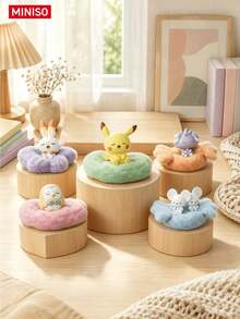 MINISO Pokemon Sleepy Character Ornament With Colorful Cloud Base, Random 1 Style Sent For Desk Shelf Display, Birthday Christmas Gift - Random One - View 1