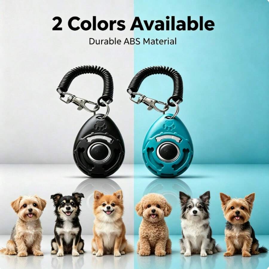Dog Training Clicker With Wrist Strap And Keychain - Pet Dog Training Clicker Suitable For Puppies, Cats, Pets, Training Tools, Behavior Assistance 2pcs/Set - Multicolor - View 1
