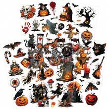 5PCS Transparent Original Halloween PET Stickers - Halloween Waterproof DIY Scrapbooking Material Stickers - A - View 5