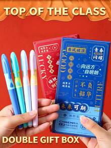 1 Box Erasable Thermal Pen Set, School Supplies, Correct Grip Student Pen, Ideal Gift For Saudi National Day, Stationery Gift For Teenagers - Sets - View 6