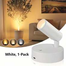 1pc Indoor Rechargeable Magnetic LED Spotlight, USB Charging, 3-Color Dimmable, 350° Rotatable, Battery Powered Wall Lamp, Suitable For Bedroom, Bedside, Artwork, Painting, Potted Plant, Photo Lighting - Multicolor - View 13