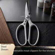Practical Kitchen Poultry Shears, Sharp Stainless Steel Scissors For Processing Meat, Seafood And Vegetables Home Kitchen Supplies - Silver - Rust-resistant Chicken Bone Scissors - View 8