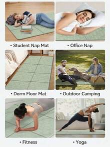 1 bộ thảm yoga gấp gọn có đường căn chỉnh, chất liệu dày chống trượt, phù hợp cho tập yoga, pilates và thiền tại nhà - Nhiều màu - Xem 4
