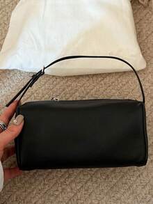 Fashionable Versatile Commuter Minimalist Handbag Shoulder Bag - Black - View 4