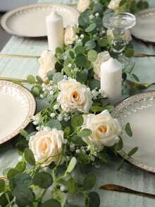 180CM Silk Champagne Color Money Flower/Baby's Breath Vine 1pc - Champagne - View 3