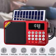 Portable Emergency Radio, Solar Hand Crank AM/FM/SW Rechargeable Radio With LED Display, Bluetooth Speaker, Flashlight, 1200mAh Power Bank, TF Card & USB Slot, Survival Radio Receiver For Camping, Hiking, Outdoor Emergency - View 1