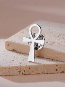 LIKGREAT 1pc Fashion Stainless Steel Cross Brooch, Personalized Accessory For Coat, Suit, Bag, Gift For Friends - Fashion Series - View 7