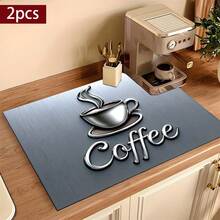 (Hot !!) 1pc 2D Coffee Pattern Flat Stove Protector Mat And Non-Slip Heat-Resistant Rubber Stove Cover Mat Suitable For Induction Cooktop, Glass Cooktop And Multi-Function Scratch-Resistant Mat, Also Can Be Used As Oven, Washing Machine, Dryer And Kitchen Decor Best Choice. - Multicolor - View 11