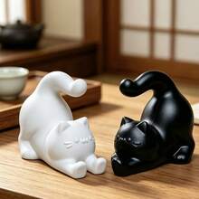 3D Printed Cat Phone Stand, Creative Desktop Phone Holder, Suitable For Office And Home, Slouchy Phone Stand For Watching Videos And Working, Combines Decorative Ornament And Gift Function - A - View 4