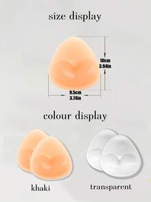 1 Set Silicone Swimsuit Inserts, Apricot Heart-Shaped Push-Up Pads, Removable Padding For Triangle Bikini And Swimsuit Tops, Women's Beach Swimwear Value Set, Includes 20 Flower-Shaped Nipple Covers - Thick style - View 7