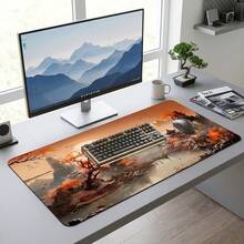 Traditional Chinese Landscape Painting Pattern Extra Long Gaming Mouse Pad & Desk Mat Set, Non-Slip Durable Rubber Base, Smooth Surface, Suitable For Computer Laptop Office Home, Abstract Art Decor, Back To School Supplies - A - View 3