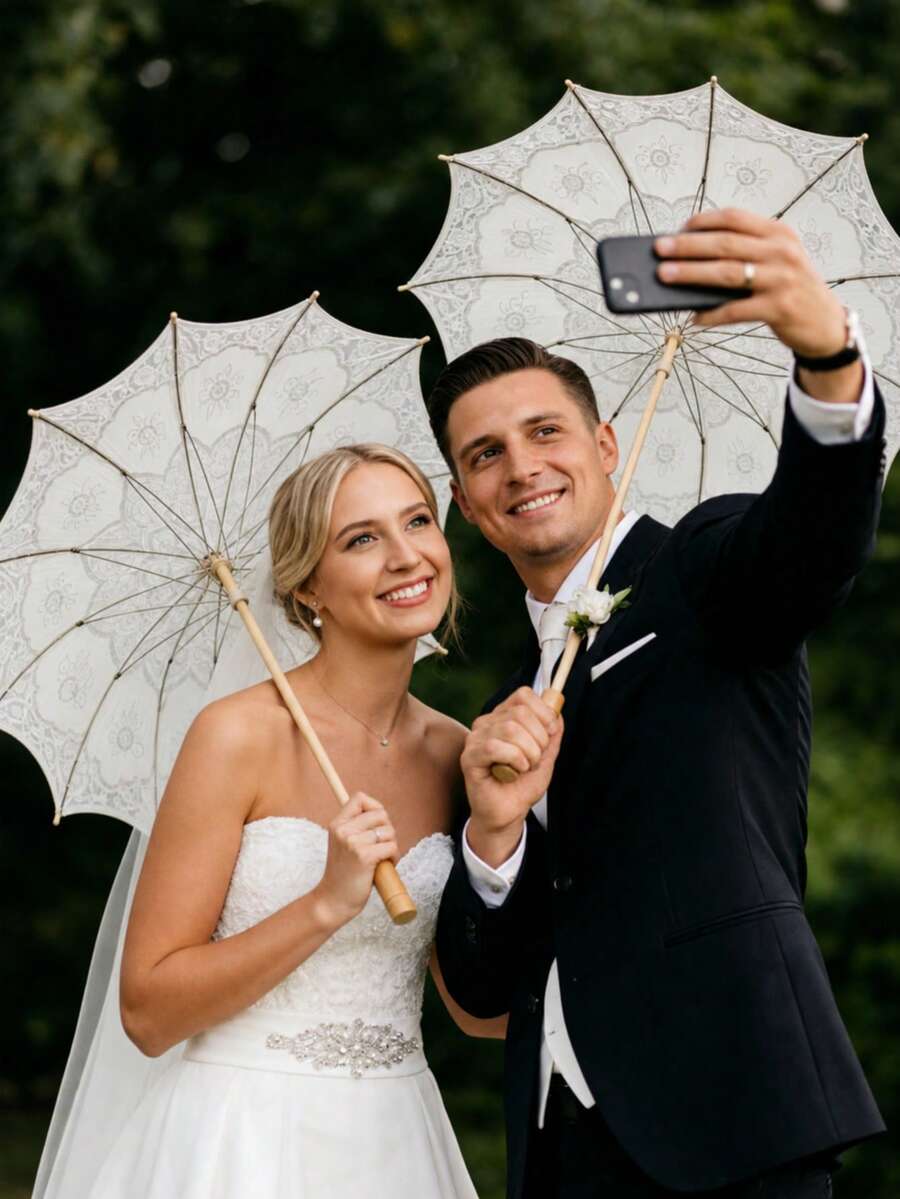 Wedding Photography Props, Bachelorette Party Accessories, Lace Fan, Garden Party Parasol, Cosplay Event Umbrella, Tea Party Decor Umbrella, Gothic Style Photography Parasol, Bride And Bridesmaid Umbrella, Halloween Costume Matching Parasol, Engagement Photo Shoot Umbrella, Birthday Party Lace Umbrella