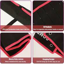 12-Slot Adjustable Dual-Purpose Wrench Storage Bag, Thickened Wear-Resistant Canvas Tool Roll, Car Repair Wrench Storage Bag, Practical Ratchet Wrench Tool Storage Bag - Multicolor - View 7