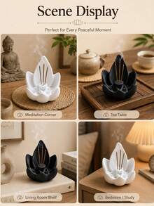 8PCS Creative Lotus-Shaped Aroma Diffuser, A Home Fragrance Decoration That Helps Regulate Mood, Purify The Air, And Aid In Sleep, Meditation, And Relaxation. An Essential Aromatic Tool For Yoga And Meditation Enthusiasts - Multiple Styles - View 10