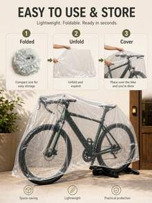 1/3/5/10pcs Road Vehicle Protective Cover, High Transparency Material Doesn't Block Color, Elastic Closure Quick Wear, Fits Road Vehicles, Mountain Bikes And Various Cycling Gear, Portable Transparent Bicycle Cover - Bicycle Transparent Cover - View 7