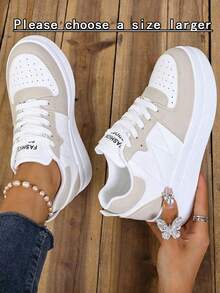 NOBLEARL Brand Women's Outdoor Fashion Casual Height-Increasing Sneakers, PU Faux Leather Upper Design, Easy To Clean - Khaki - View 1